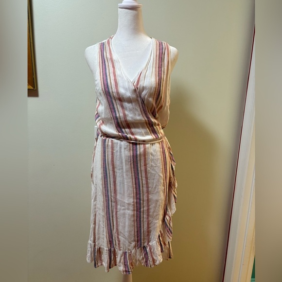 Rails Madison wrap midi dress L white stripes - Picture 4 of 8